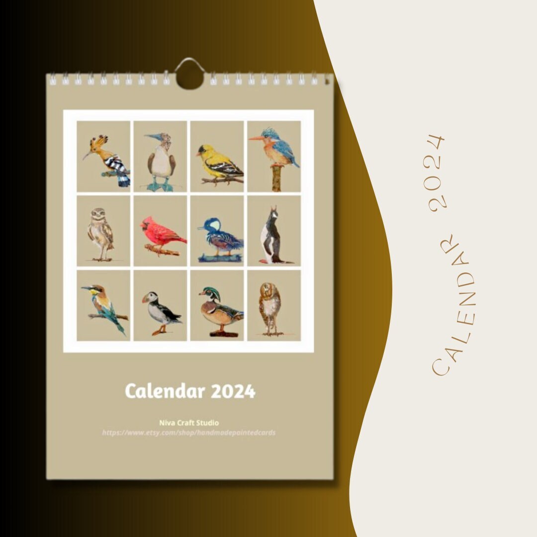 2024 Art Calendar Wall Calendar Limited Edition Bird Etsy