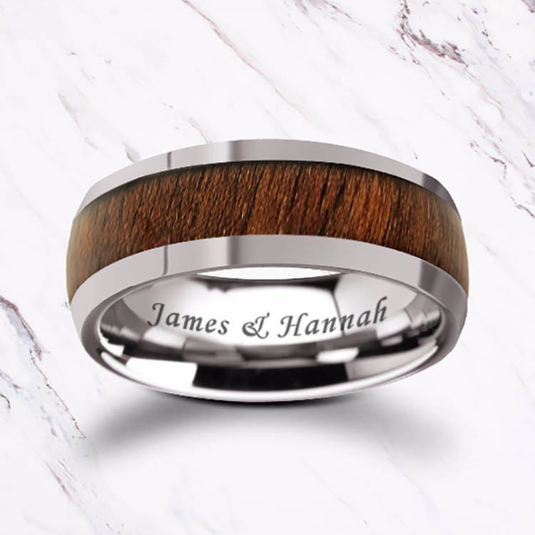 Cherry Wood Tie Bar Engraved in The USA Wooden Accessories Company Wooden Tie Clips with Laser Engraved Insulating Tape Design