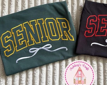 Embroidered Senior Shirt, Coquette Bow, Class of 2026