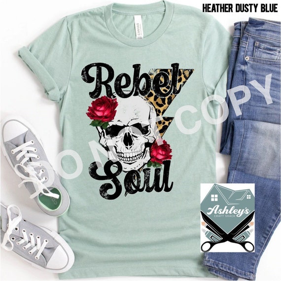 Rebel Soul Tee Floral Skull Tee Leopard 