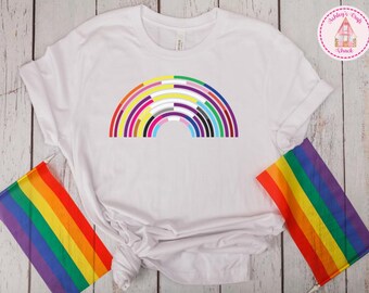Progress Pride Flag Rainbow Tee: LGBTQ+ Ally Shirt