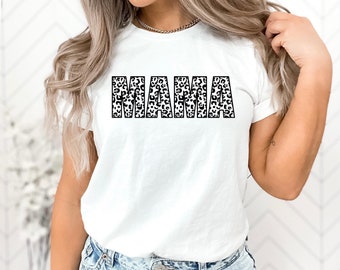 Leopard Print Mama Shirt: Stylish Mom Life Tee