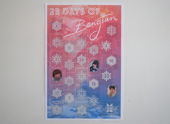 25 Days Of Bangtan Bts Bangtan Boys Scratch Off Advent Etsy