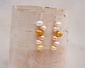 Silver Freshwater Pearl Earrings Long