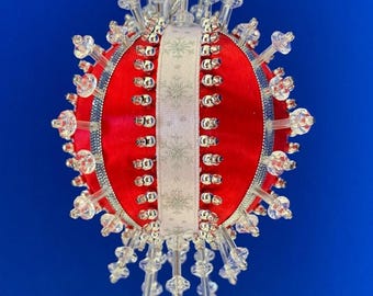Winter Wonderland - DIY Ornament Kit: 2.5" Satin Ball with Beads, Pins & Ribbon