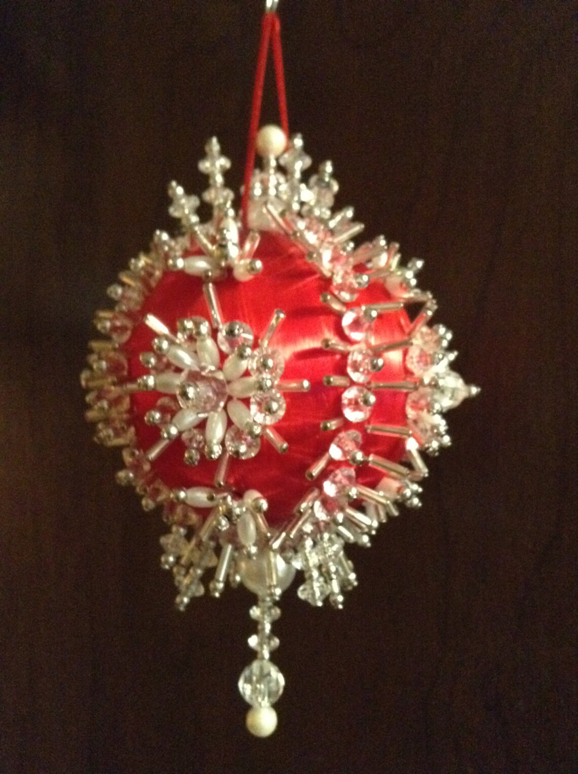 Make a PEARL BLOSSOM Christmas Holiday Ornament Kit with Satin Etsy