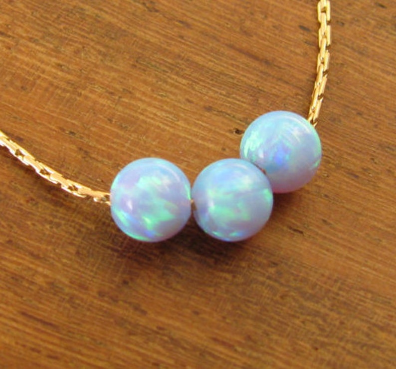 Opal Necklace Blue Opal Necklace 14k Gold Filled Blue Opal - Etsy