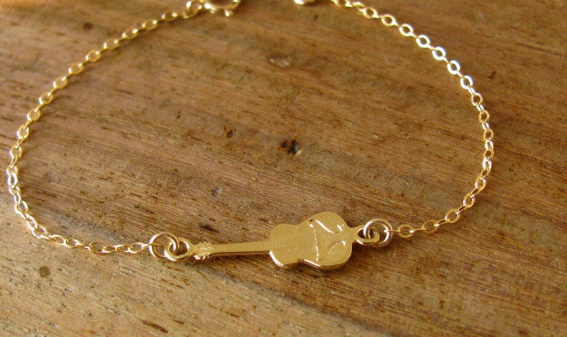 Bridesmaid gift music bracelet gold bracelet graduation gift musical gold bracelet gift for her Guitar bracelet guitar jewelry