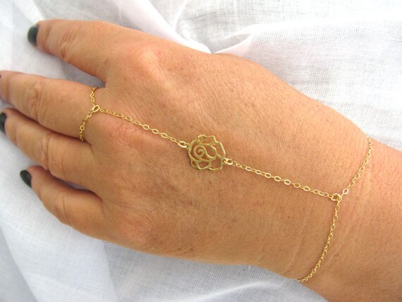 Amazon.com: Hand Chain Bracelet Adjustable Name Bracelet Jewelery Hand  Chain Slave 925 Sterling Silver 14K Gold Solid Birthday Gift Bridesmaid  Bracelet : Handmade Products