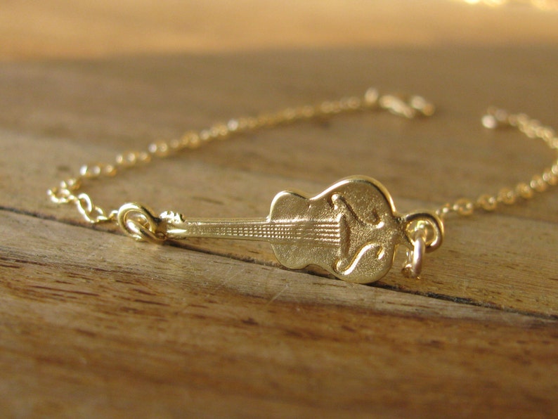 Bridesmaid gift music bracelet gold bracelet graduation gift musical gold bracelet gift for her Guitar bracelet guitar jewelry