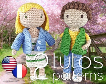 Crochet pattern bundle: Lea and Marco (2 dolls)