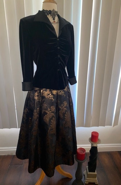 Elegant Black Skirt Etsy