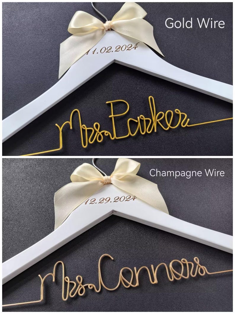 Personalisierte Hochzeit Kleiderbügel, Brautparty Geschenke, Braut Kleiderbügel, Brautjungfer Kleiderbügel, benutzerdefinierte Geschenke Bild 10