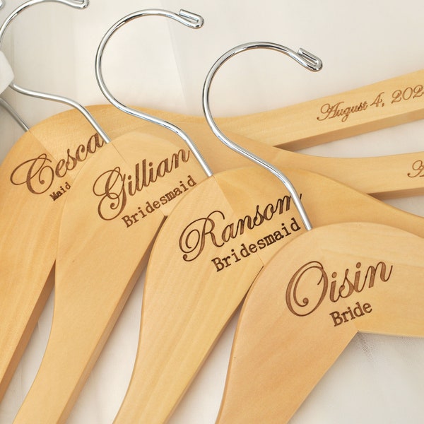 Wooden Engraved Hanger ,Personalized Bridesmaid Hangers,Wedding Hanger ,Wedding Name Hangers，Wedding gift, Bridal hanger