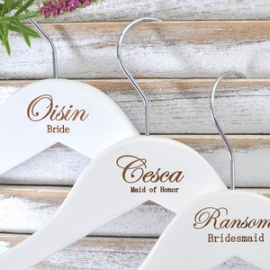 Bridesmaid dress hanger, Name Wooden Carving Clothes Hanger, Name Custom Clothes Hanger，Wedding hanger,Bride hanger