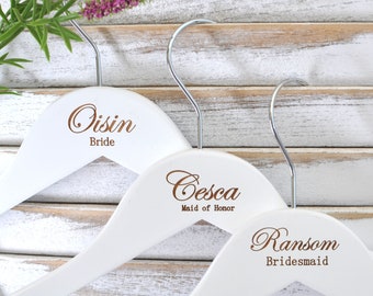 Bridesmaid dress hanger, Name Wooden Carving Clothes Hanger, Name Custom Clothes Hanger，Wedding hanger,Bride hanger