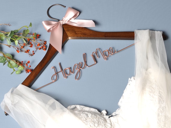 satin wedding dress hanger Bride Hanger with Satin Bow