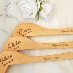 High quality solid wood wedding hangers, bridesmaid hangers, personalized hangers, name hangers, wedding gifts