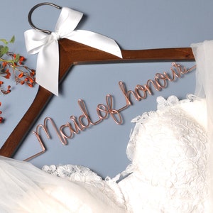 Maid of Honor Hanger,Bridesmaid Gifts, Wedding Dress Hanger, Bridal shower gifts, Bridal Hanger, Personalized Bachelor Party Gift