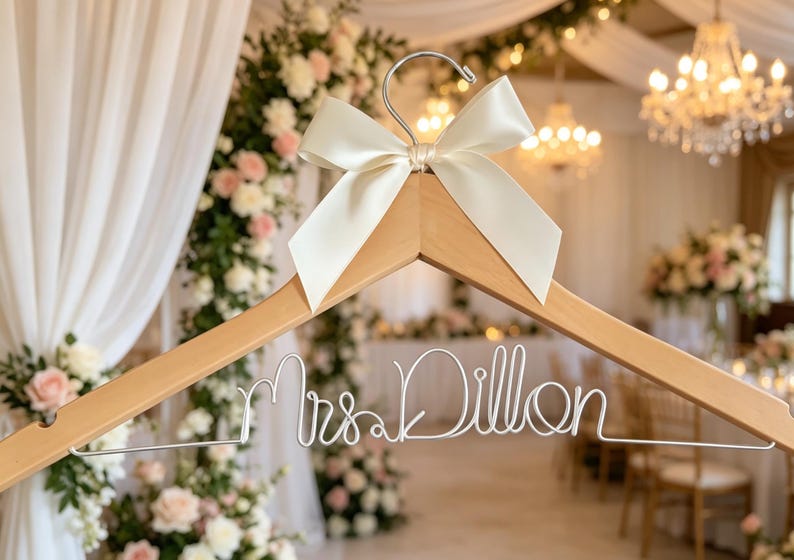 Personalisierte Hochzeit Kleiderbügel, Brautparty Geschenke, Braut Kleiderbügel, Brautjungfer Kleiderbügel, benutzerdefinierte Geschenke Bild 6