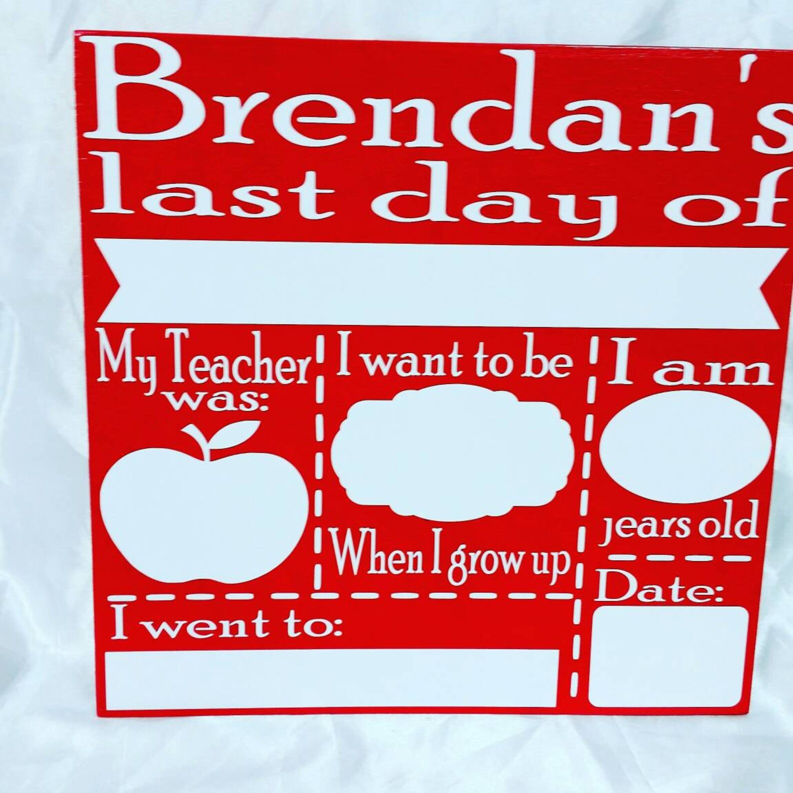 PERSONALIZED Reversible Dry Erase First Day/last Day of School Etsy