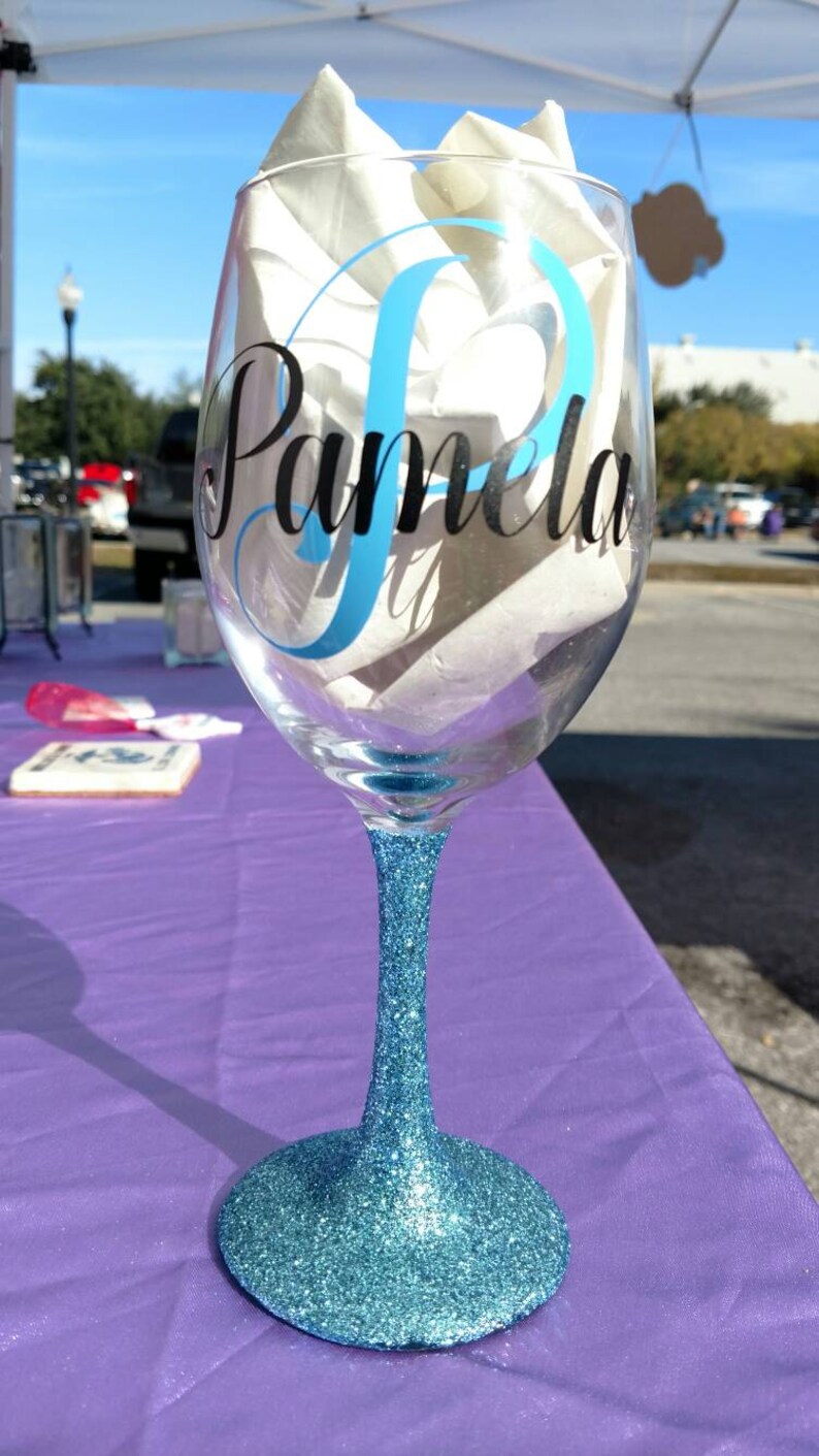 Personalized Glitter Wine Glasses Birthday Custom 21st | Etsy