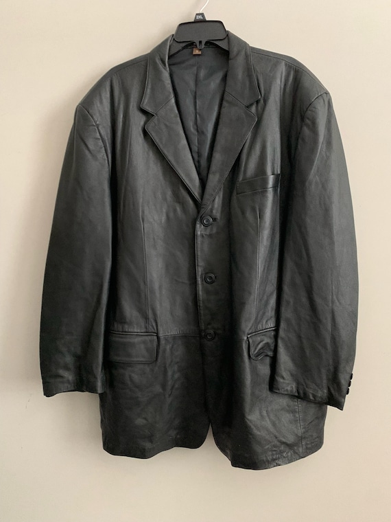Vintage Leather Blazer by J. Ferrar | Size XL Mens