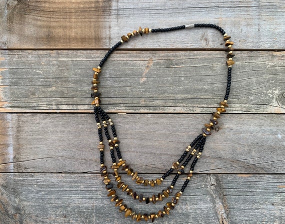 Vintage Tigereye Necklace | Tigereye Stones with … - image 4