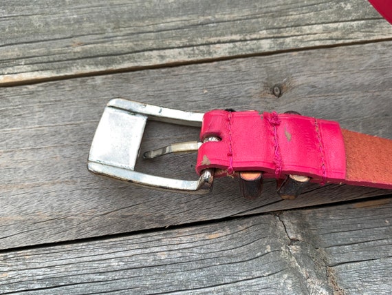 Pink Leather Belt | Liz Claiborne Vintage Belt | … - image 9