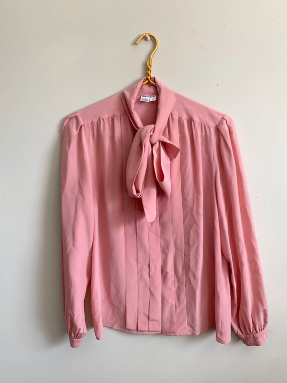 Vintage Neiman Marcus Silk Blouse 100% Silk Size 6 Pink | Etsy