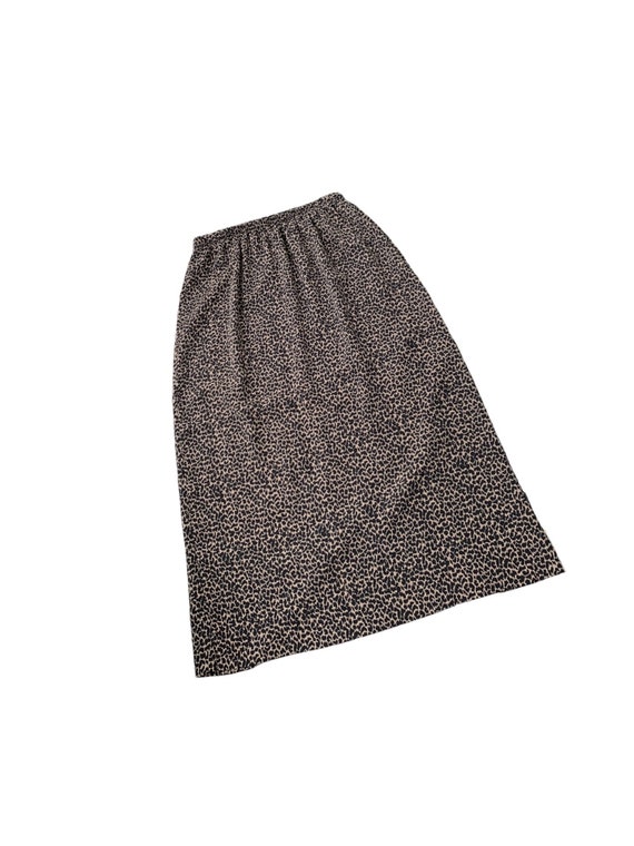 Vintage Leopard Skirt | Size 10 | Black and Tan Le