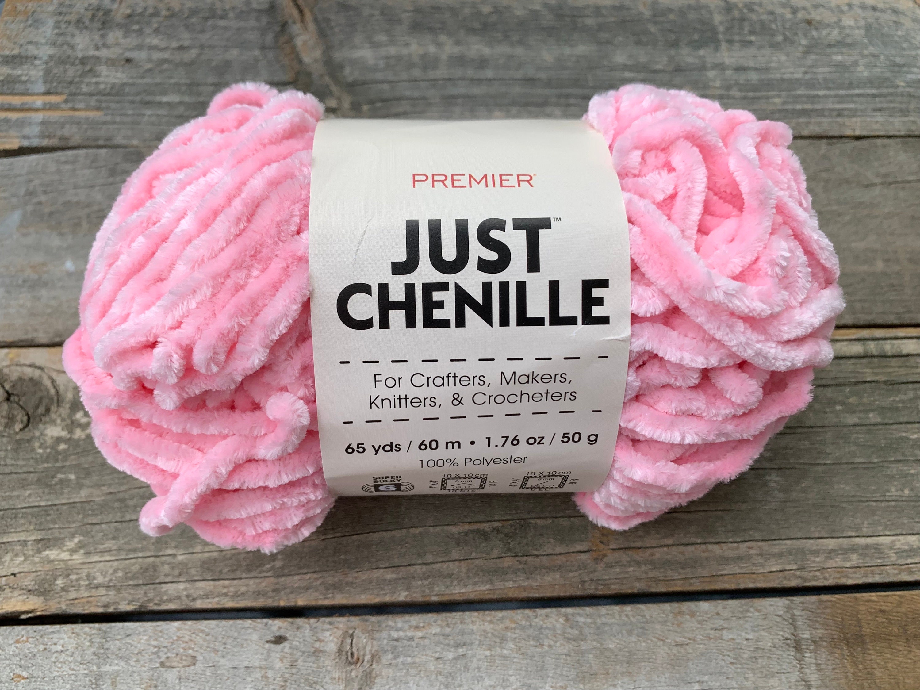 Premier Chenille Yarn in Pink Just Chenille Yarn Fuzzy Super Soft Yarn 