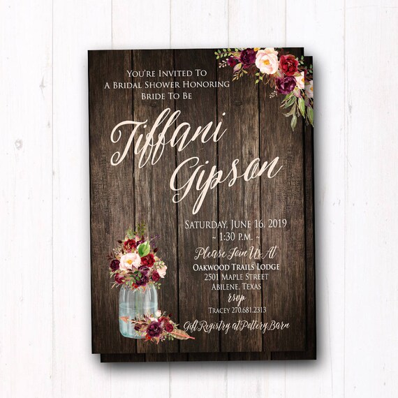 Brides Rustic Chic Invitation 3