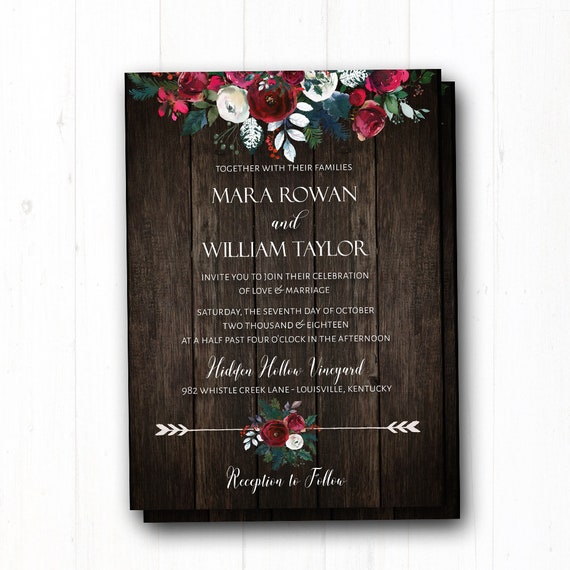 Etsy Christmas Wedding Invitations 4