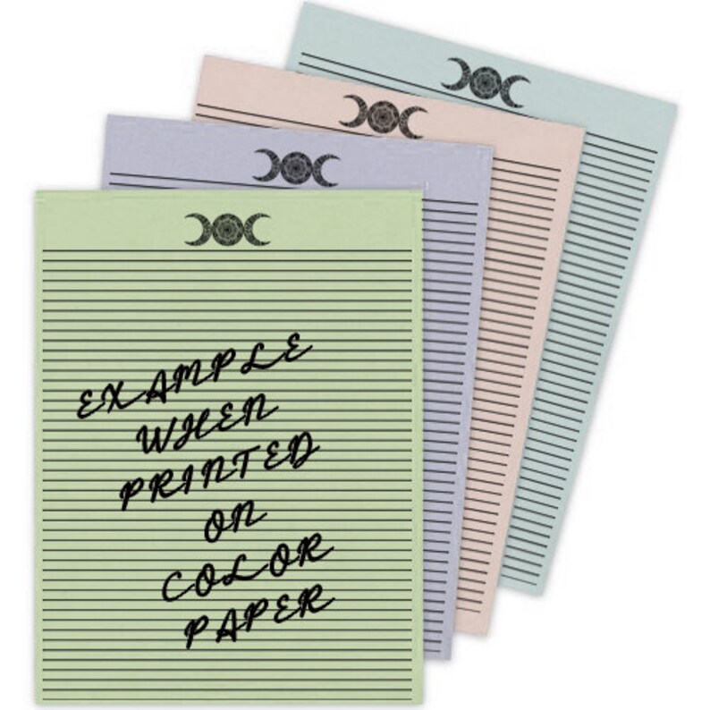 Moon Printable Lined Paper Pages for Book of Shadows BOS - Etsy