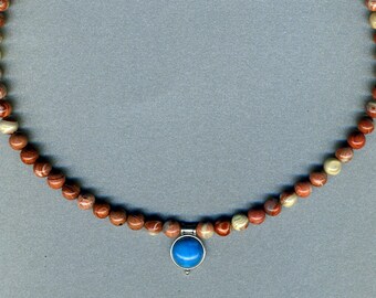 turquoise and jasper beaded choker-jewelry