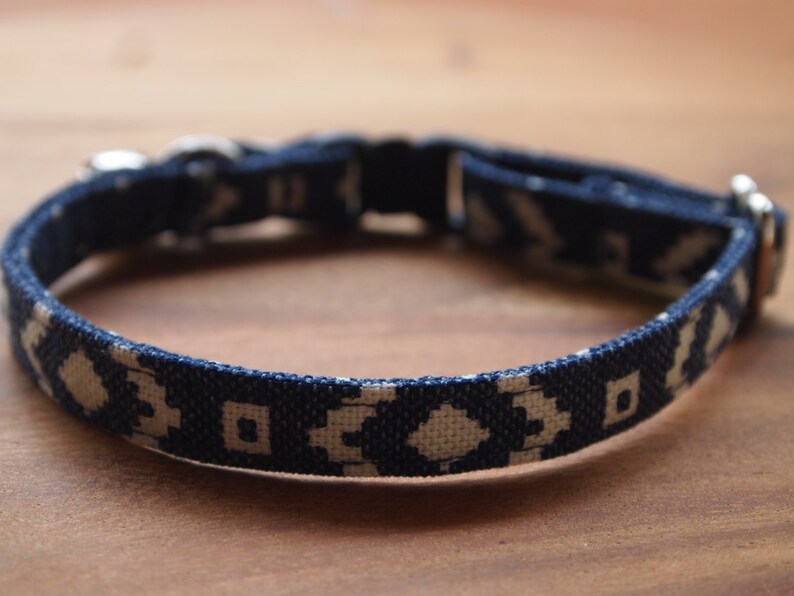 Blue Canvas Cotton Cat Collar Etsy