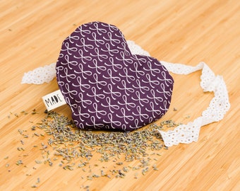 Lavender sachet heart cotton Valentine handmade