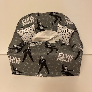 sofa tissue box cover-- elvis with white musical pillows