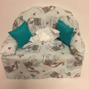 sofa tissue box cover-- elephants