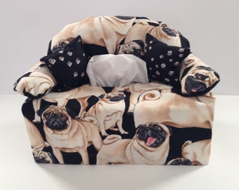 tissue box cover-- pugs