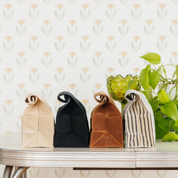 Lunch Bag // The Original Waxed Canvas Lunch Bag // Brown Bag