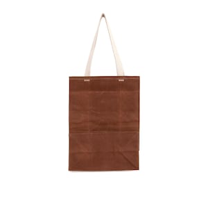 Grocery Bag // The Original Waxed Canvas Grocery Bag // Farmers Market Bag in Brown // Brown Bag image 3