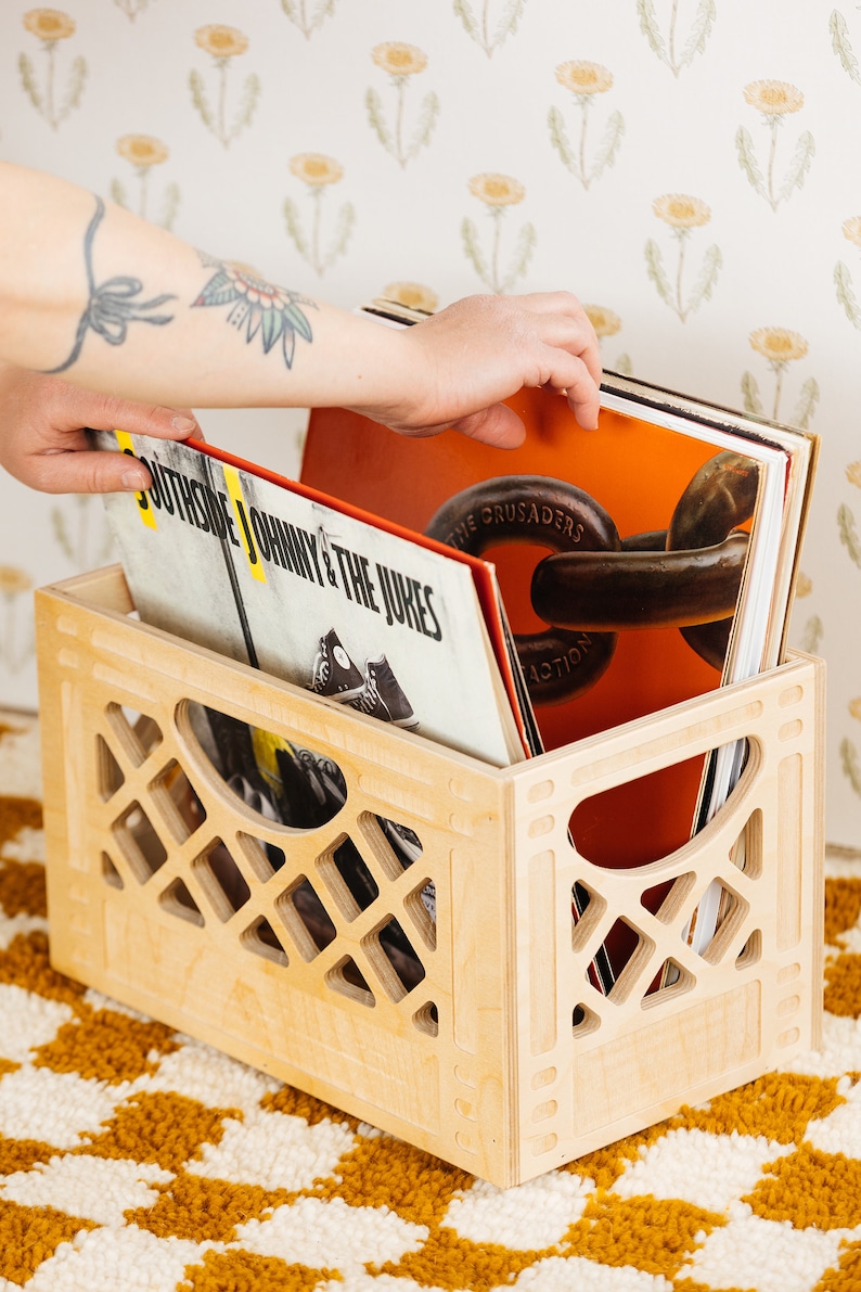 Standard Browser Wooden Milk Crate // Vintage Inspired Milk Crate // Replica Milk Crate image 2