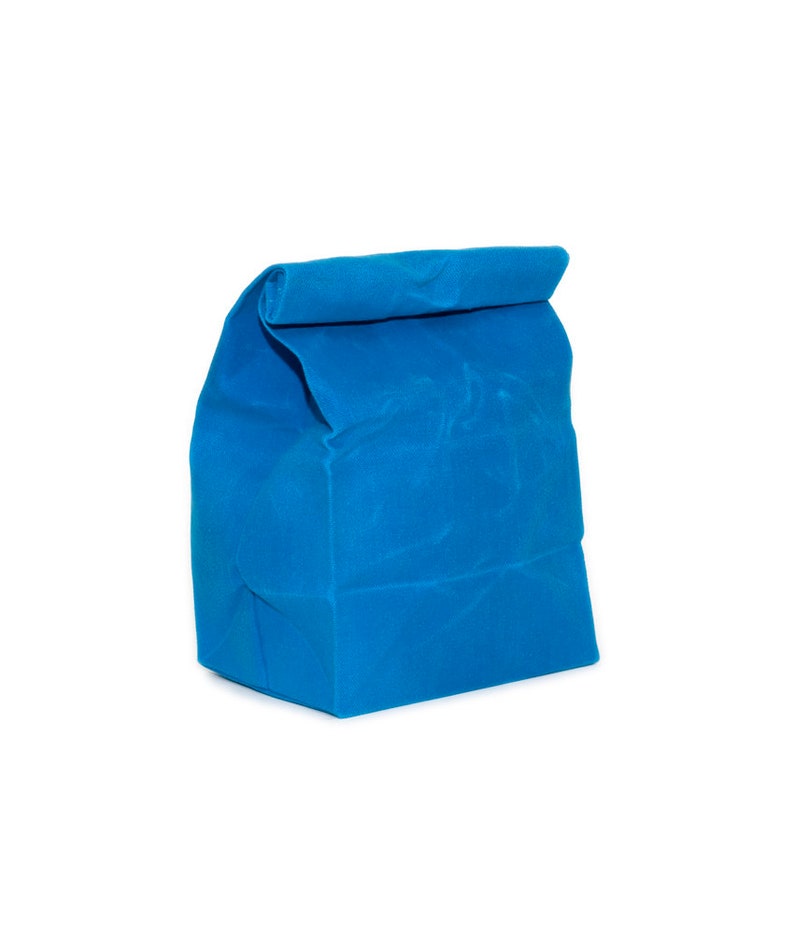Sac à lunch // Le sac à lunch original en toile cirée // Sacs à lunch colorés // Sac brun Cyan Blue