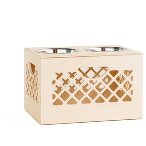 Pet Bowl // Apple Crate // Milk Crate Dog Dish // Food Storage for Pets // Cat Feeder image 8