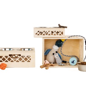 Medium Pet Bowl // Apple Crate // Milk Crate Dog Dish // Food Storage for Pets // Cat Feeder image 9