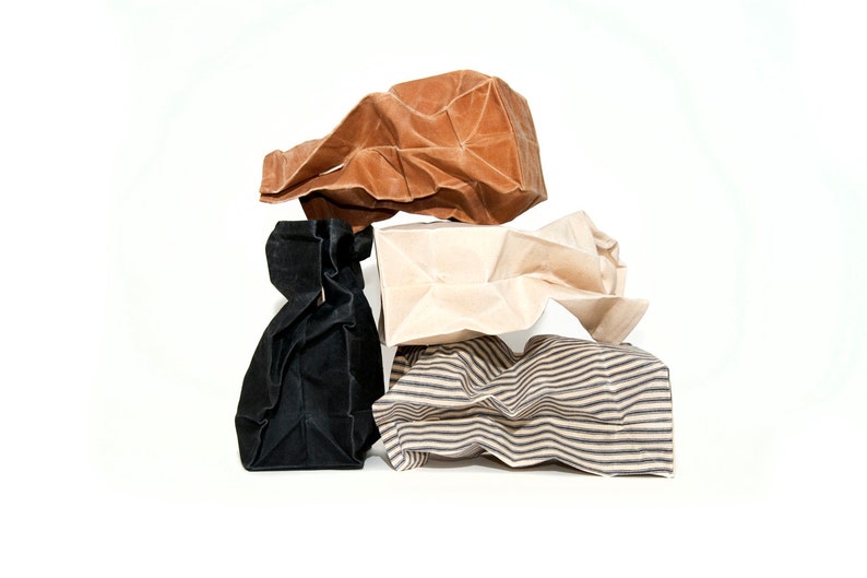 SET of 4 Waxed Canvas Lunch Bags // Waxed Canvas Lunch Bags Etsy