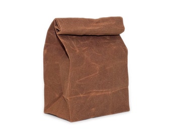 Lunch Bag // The Original Waxed Canvas Lunch Bag // Lunch Bag in Brown // Brown Bag