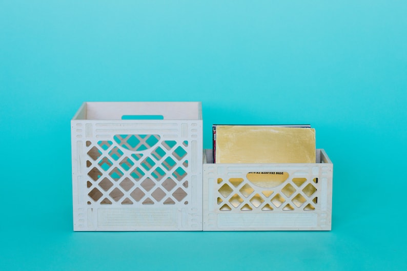 The Record Collector // Wooden Milk Crate // Vinyl Storage // Etsy